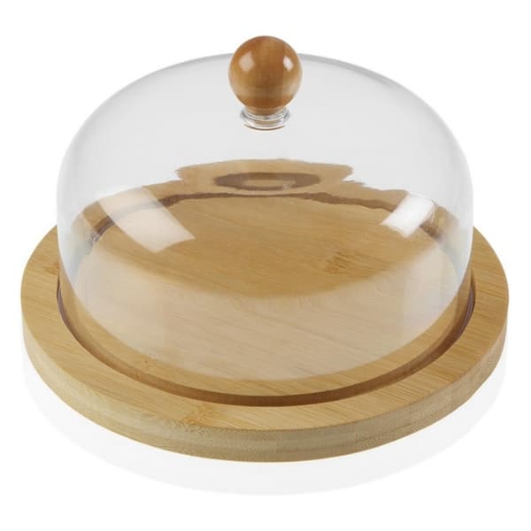 Bricka med lock Versa Transparent Bambu polystyren