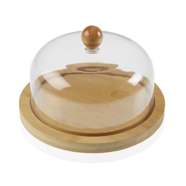 Bricka med lock Versa Transparent Bambu polystyren