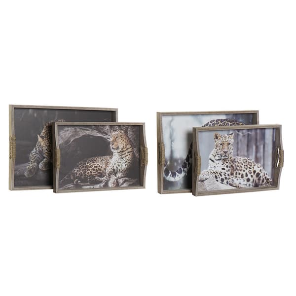 Brett DKD Home Decor 40,5 x 30 x 6,5 cm Flerfarget Tre MDF (2 enheter)