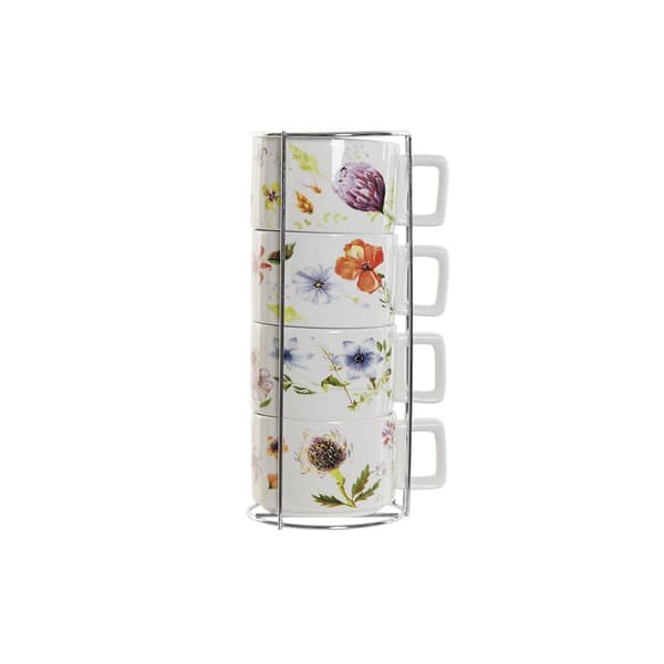 Dele kaffekopsæt DKD Home Decor Multifarvet Metal Dolomite 260 ml