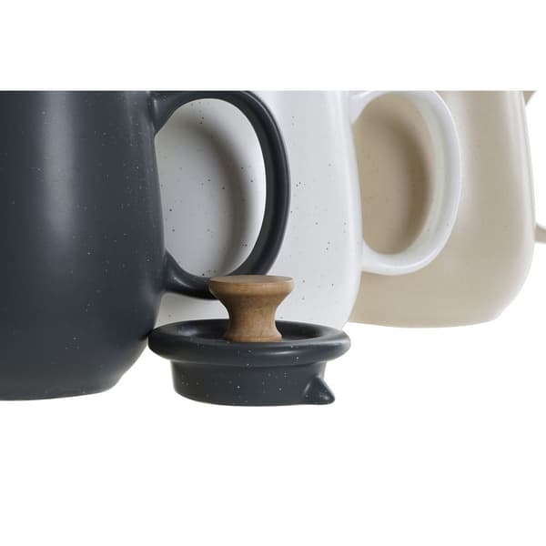 Tekande DKD Home Decor Hvid Beige Natur Mørkegrå Gummitræ Plastik Stentøj 1 L 23 x 12 x 16,5 cm (3 enheder)
