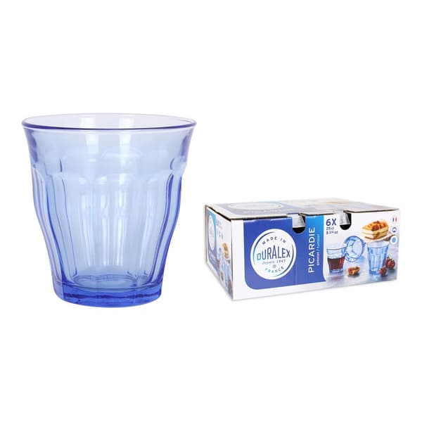 Sett med glass Duralex 1027BB06/6 Blå Krystall 250 ml (6 enheter)