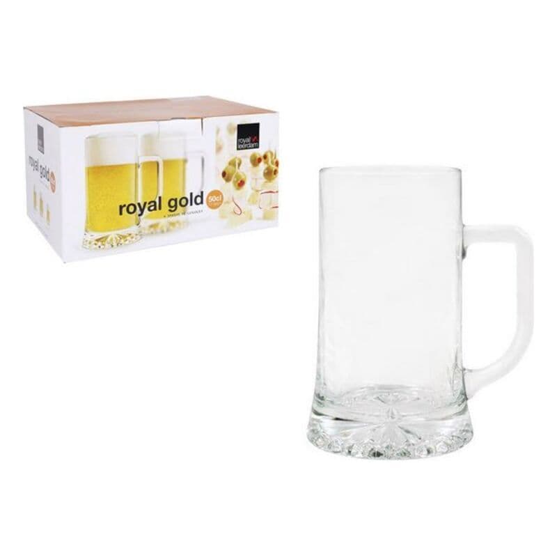 Set Royal Leerdam Gold 50 cl Ölglas (6 Delar)