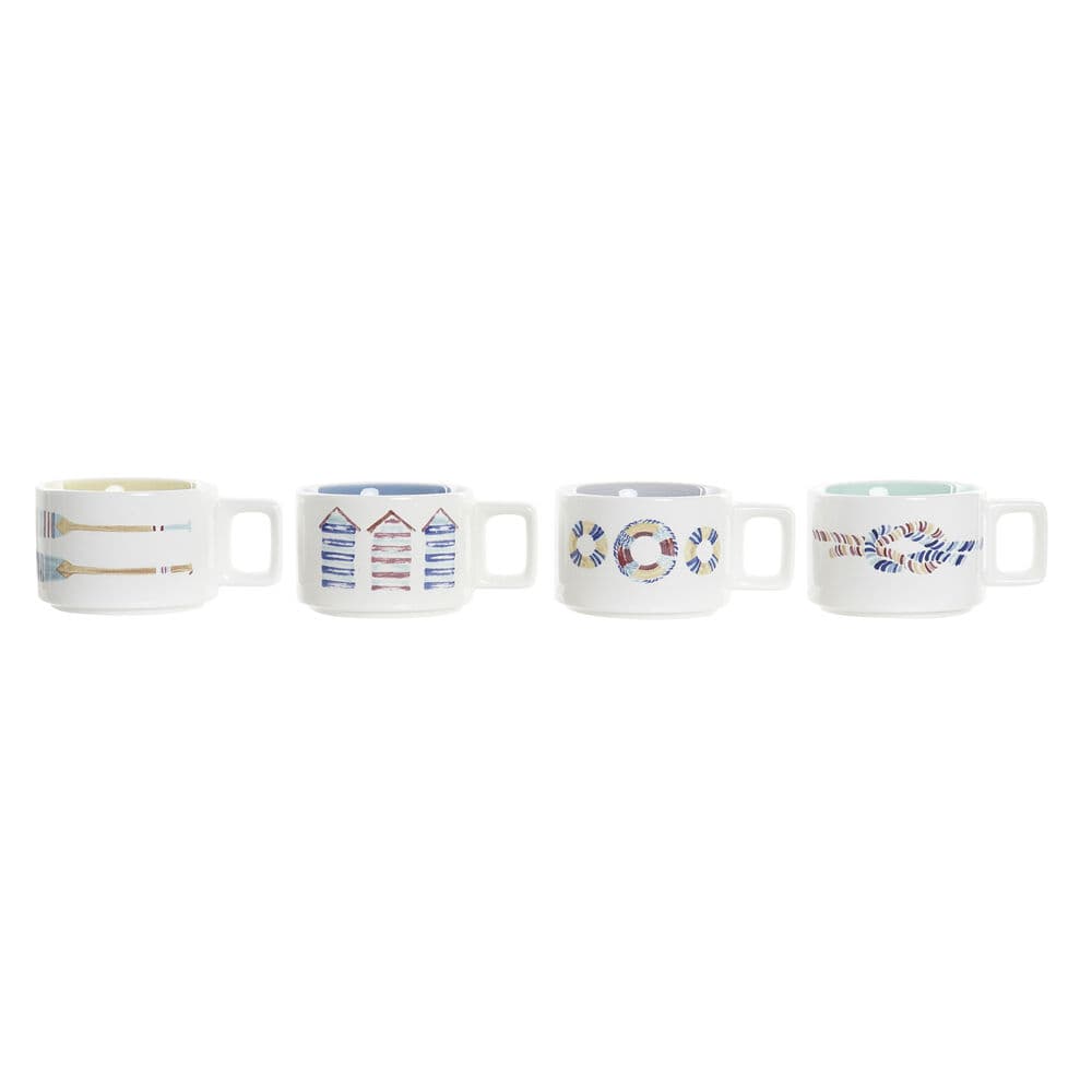Set med kaffekoppar DKD Home Decor Multicolour Dolomite (260 ml)