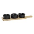 Miniatyrbilde 1 av 3: Snacksbrett DKD Home Decor Svart Naturell Akasia Steintøy 38 x 10 x 5,2 cm
