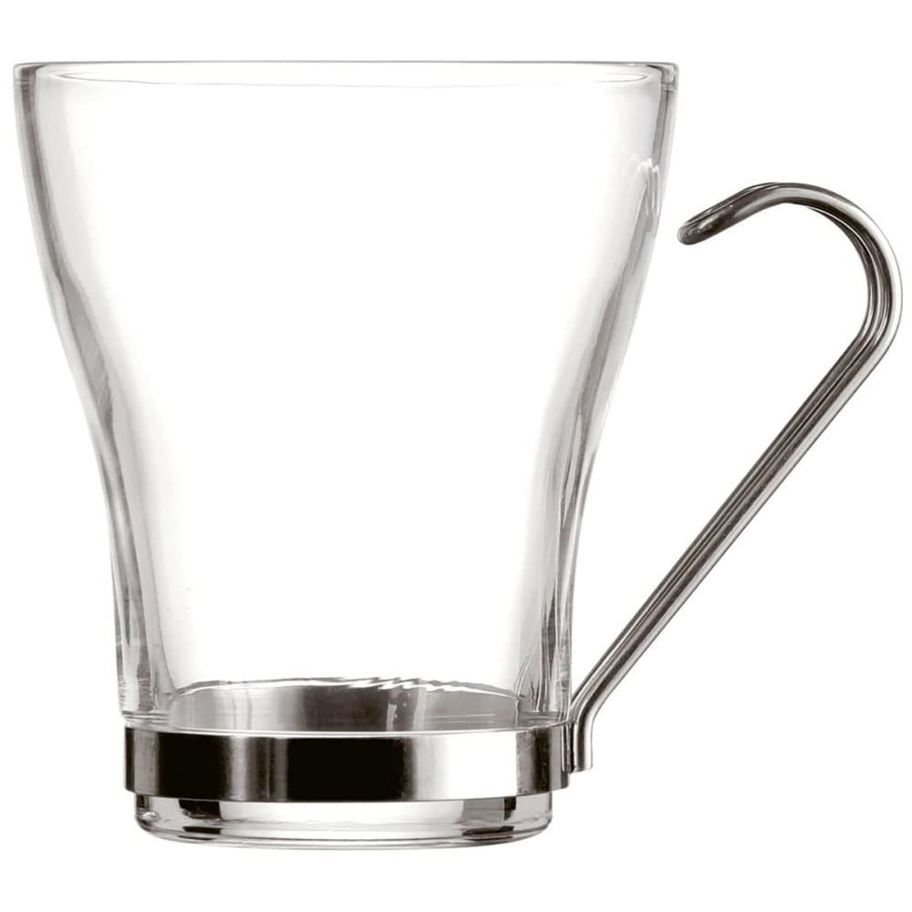 Set med kaffekoppar Quid Transparent Stål Glas (250 ml) (3 antal)
