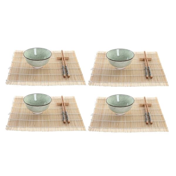Sushisett DKD Home Decor 14,5 x 14,5 x 35 cm Steintøy Orientalsk (16 Deler)
