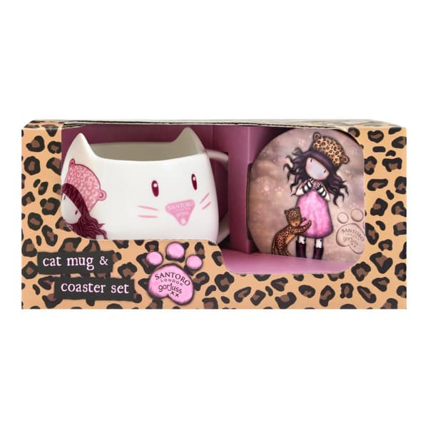 Kop og tallerken Gorjuss Purrrrrfect love Keramik Varmebrikker Skodelica