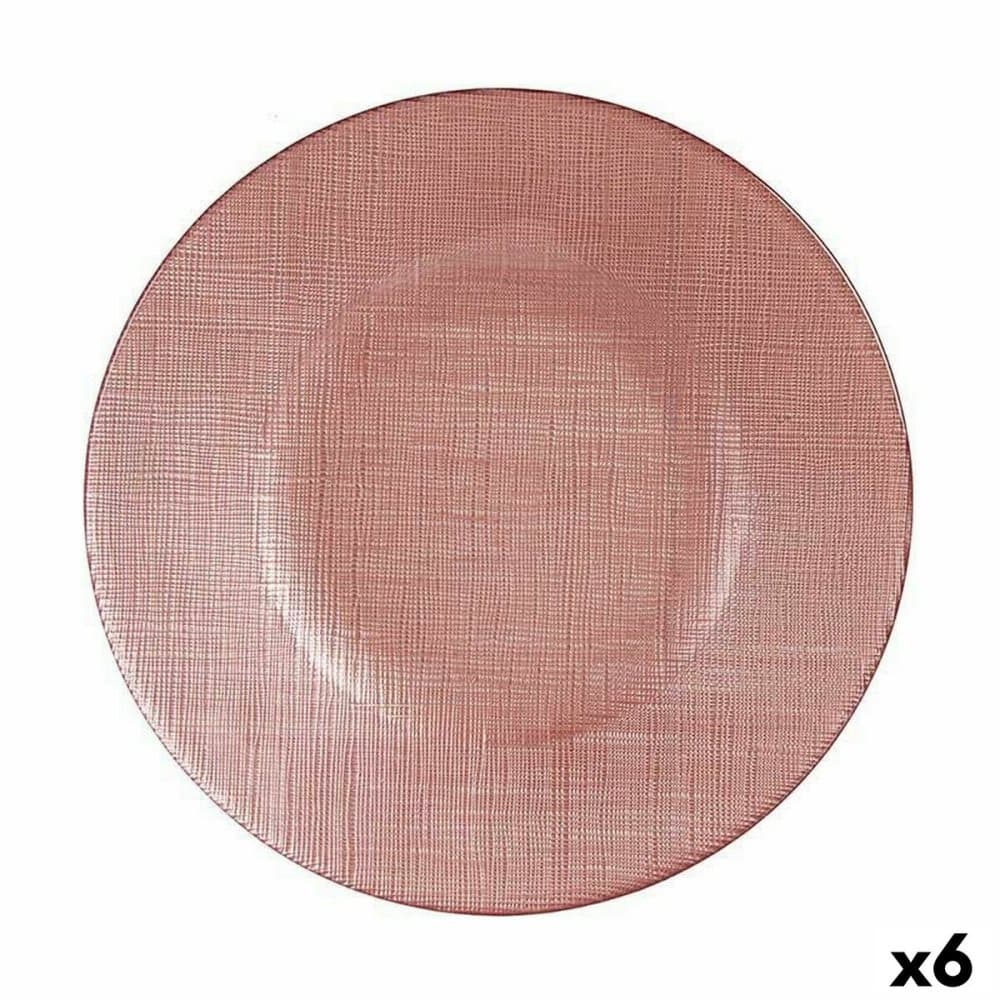 Flat tallerken rosa glass 21 x 2 x 21 cm 6 enheter cdon