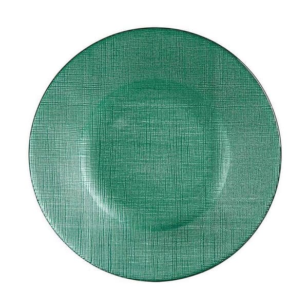 Plosek krožnik Krystal Grøn Glas (21 x 2 x 21 cm)