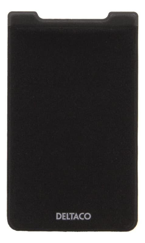DELTACO Adhesive card holder, RFID blocking, 3M adhesive, black
