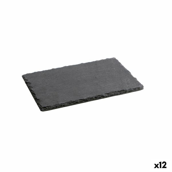 Skifereffekts Keramisk brett Quid Gastro Fresh Svart (40 x 30 cm) (12 enheter)