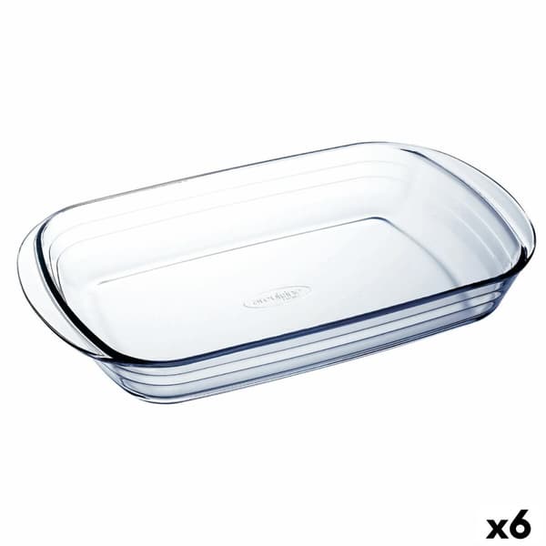 Ovnskål Ô Cuisine Ocuisine Vidrio Rektangulær Gjennomsiktig Glass 6 enheter 35 x 22 x 6 cm