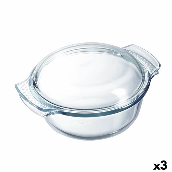 Ovnskål Pyrex Classic Vidrio Gjennomsiktig Glass 33 x 26 x 12 cm Med lokk (3 enheter)