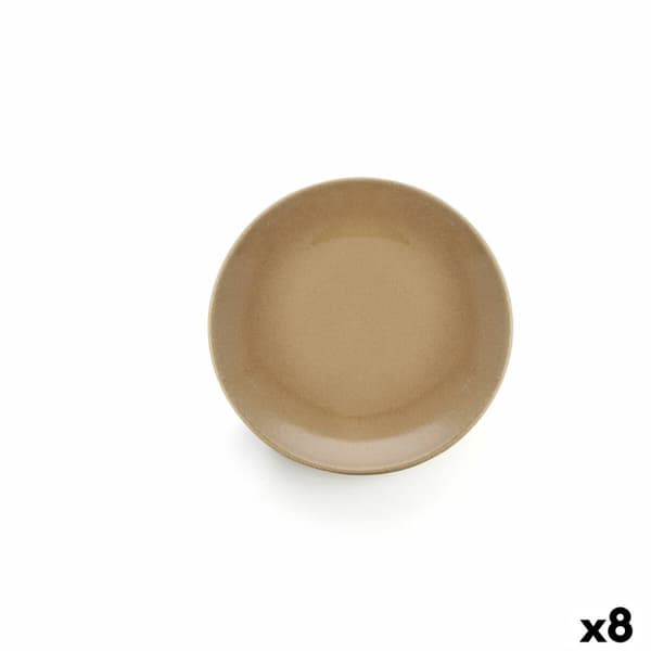 Tallerken Anaflor Bakt leire Keramikk Beige (25 cm) (8 enheter)