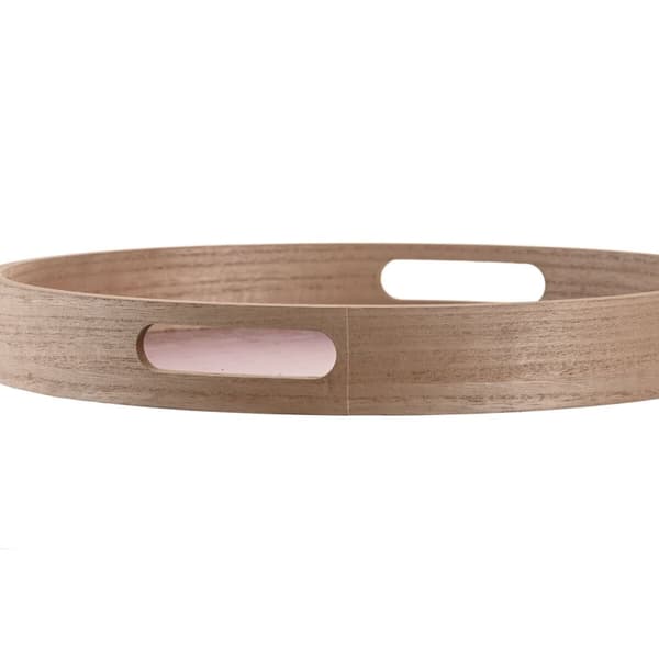 Snacksbricka DKD Home Decor Scandi Rosa Vit 35 x 35 x 5 cm Trä MDF (3 antal)