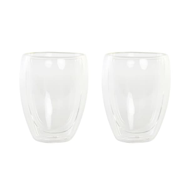 Glasset DKD Home Decor Transparent Glas Borosilikatglas 380 ml 2 Delar