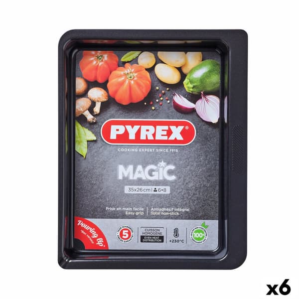 Ovnskål Pyrex Magic Rektangulær Metall 35 x 26 cm 6 enheter