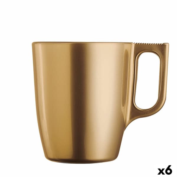 Krus Luminarc Flashy Gyllen Glass 250 ml (6 enheter)