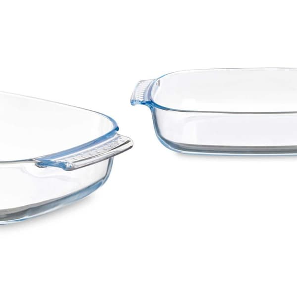 Serveringsfat Vivalto T3-38 Gjennomsiktig Borosilikatglass 3,8 L 38 x 6,5 x 25,4 cm Med håndtak (6 enheter)