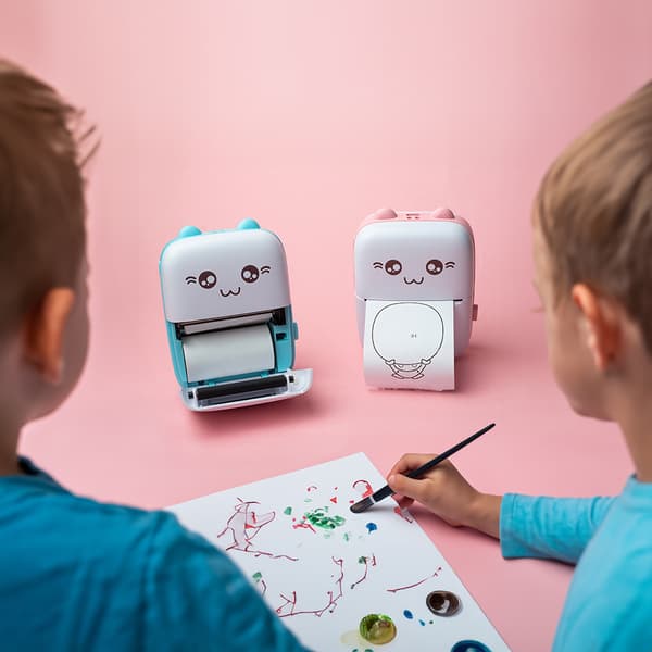 Maxlife MXTP-100 Thermal Printer - bærbar miniskriver med Bluetooth, rosa