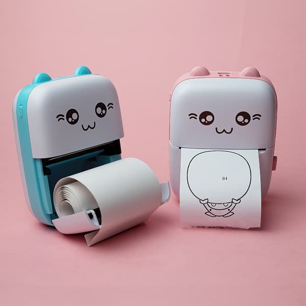 Maxlife MXTP-100 Thermal Printer - bærbar miniskriver med Bluetooth, rosa