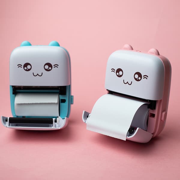 Maxlife MXTP-100 Thermal Printer - bærbar miniskriver med Bluetooth, rosa