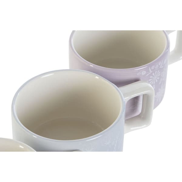 Delers Kaffekoppsett DKD Home Decor Grønn Himmelblå Syrin Metall Bambus Dolomite 260 ml