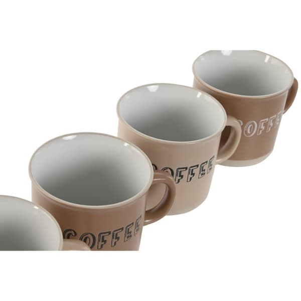 Delers Kaffekoppsett Home ESPRIT Brun Steintøy 180 ml