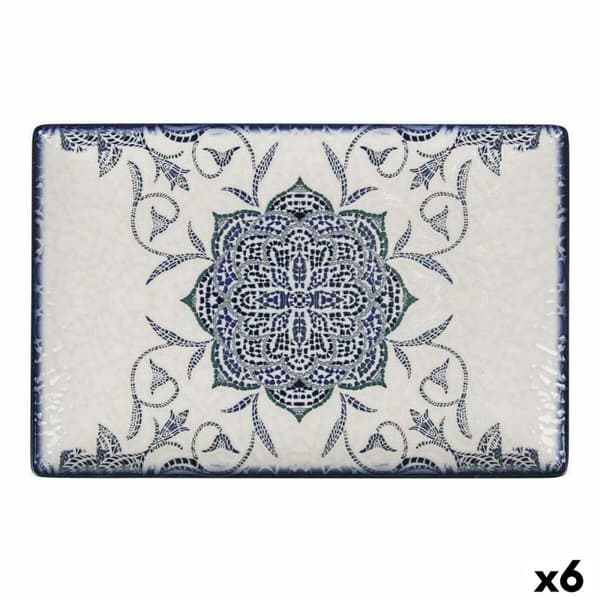 Køkkenspringvand La Mediterránea Rosetta Porcelæn Rektangulær 30 x 20 x 2,5 cm (6 enheder)
