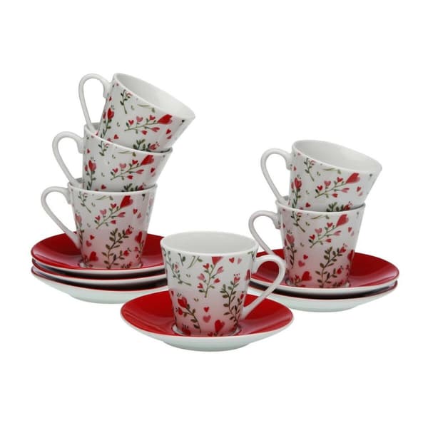 Kaffeset Versa Porslin Hjärtan 6 antal