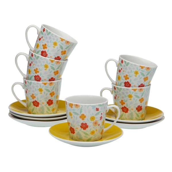 Teáskészlet Versa Flandes Porslin 9 x 14 x 14 cm 10,5 x 8 x 6 cm 14 x 14 x 2 cm 6 antal