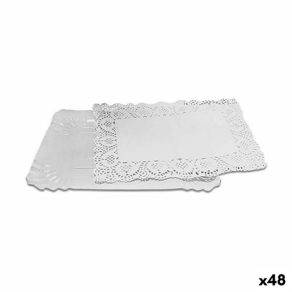 Kakfat Algon Vit 15 x 22 x 1 cm (4 Delar) (48 antal)