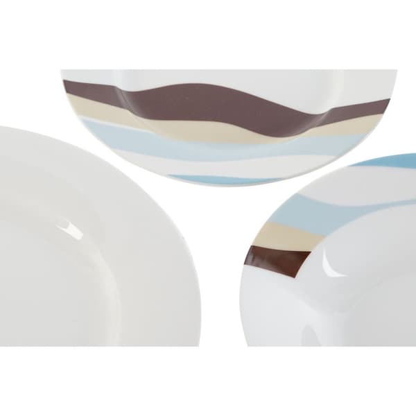 Astiasetti Home ESPRIT Sininen Vihreä Posliini Trooppinen 18 Kappaletta 27 x 27 x 2 cm