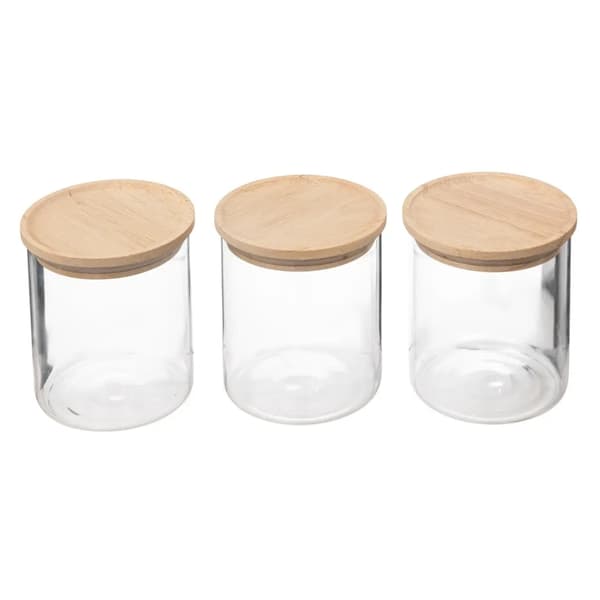 Glasburksset med Trälock - 3-Pack