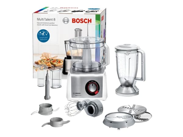 Bosch MultiTalent 8 MC812S814 Kjøkkenmaskin 3,9 liter Børstet rustfritt stål/hvit