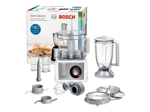 Bosch MultiTalent 8 MC812S814 Kjøkkenmaskin 3,9 liter Børstet rustfritt stål/hvit