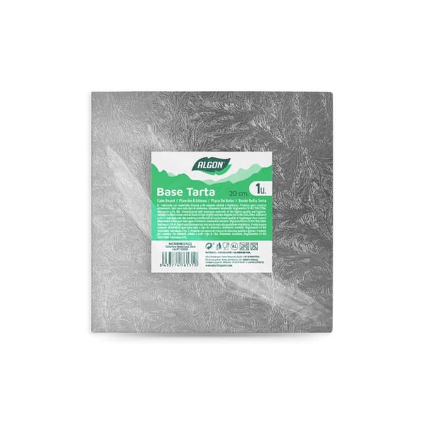 Kakestativ Algon Sølv 20 x 20 x 1,5 cm Kvadrat (24 enheter)