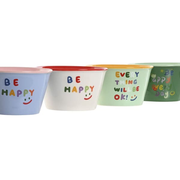 Kulho Home ESPRIT Monivärinen Shabby Chic 480 ml 13,2 x 13,2 x 7,5 cm (4 osaa)
