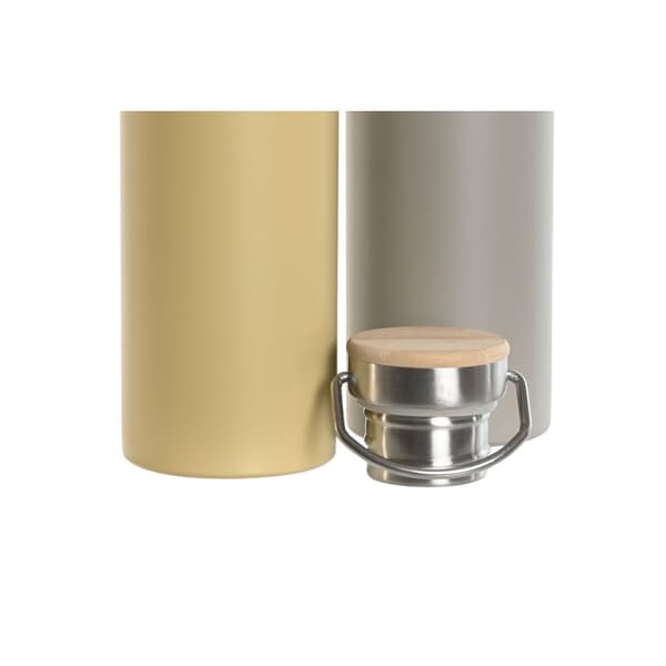 Termoflaskan Home ESPRIT Beige Grå 500 ml (2 antal)