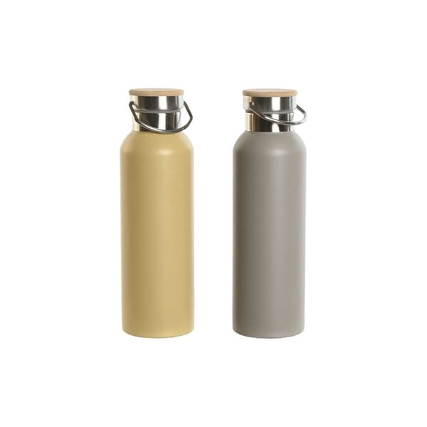 Termoflaskan Home ESPRIT Beige Grå 500 ml (2 antal)