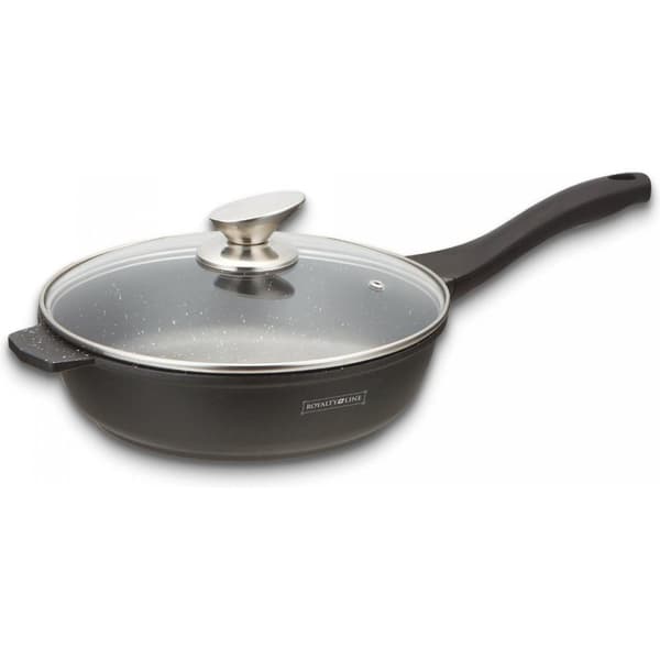 Stekepanne med marmorbelegg og glasslokk - 28 cm