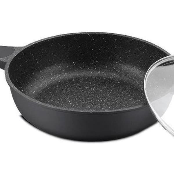 Paistinpannu marmoripinnoitteella ja lasikannella -24 cm