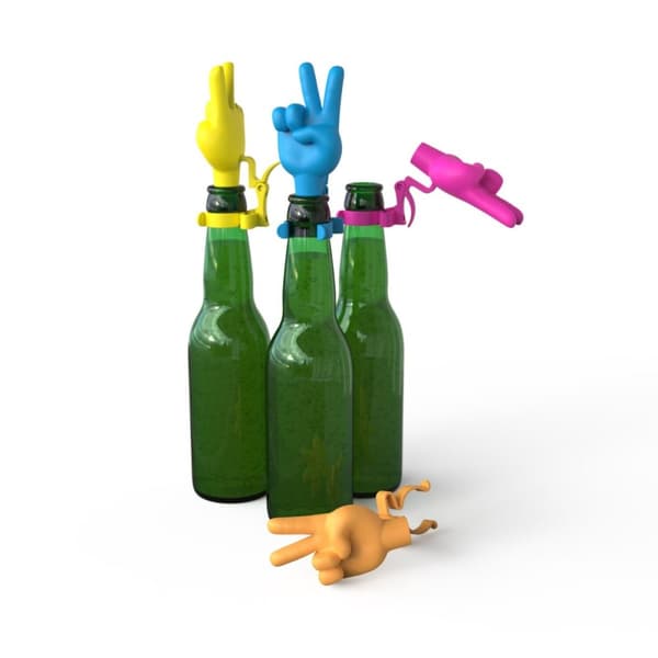 Winkee Flaskeprop - Peace Hand - Sæt med 4 stk
