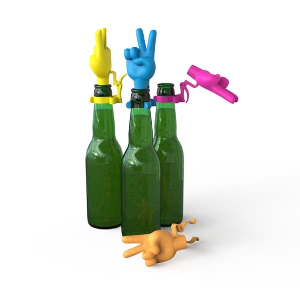 Winkee Flaskekork - Peace Hand - Sett med 4 stk
