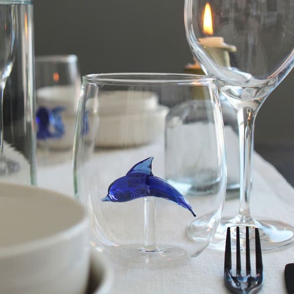 Winkee Dricksglas - Handgjord delfin