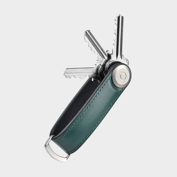 Orbitkey Hybrid nøkkelholder i lær - furugrønn