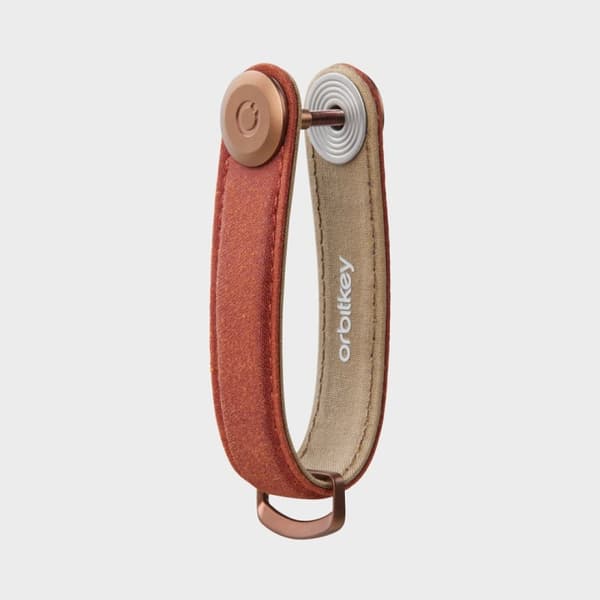 Orbitkey Nyckelhållare i vaxad canvas - tegelröd