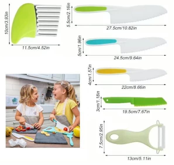 Kid Kitchen set - Lasten leivontakeittiö keittiöveitsi keittiösarja lasten keittiön keittiövälineet lasten 6-osainen setti