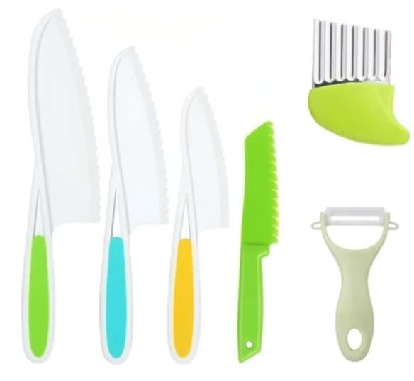 Kid Kitchen set - Lasten leivontakeittiö keittiöveitsi keittiösarja lasten keittiön keittiövälineet lasten 6-osainen setti
